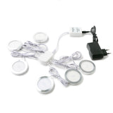 LEDIARY 3W 110V 220V Dimmable Downlight 6 Lamps Surface Mounted Remote Control Silver Round Spot Led Cabinet Display Lighting