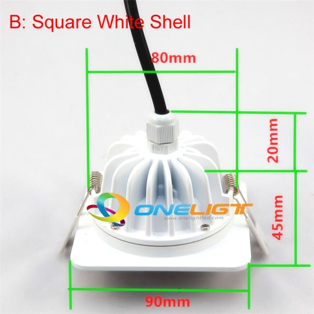 Waterproof IP68 LED Downlight AC110V 220V Dimmable 15W LED Recessed Ceiling Lamp for Bathroom Living Room Anti-fog lamp