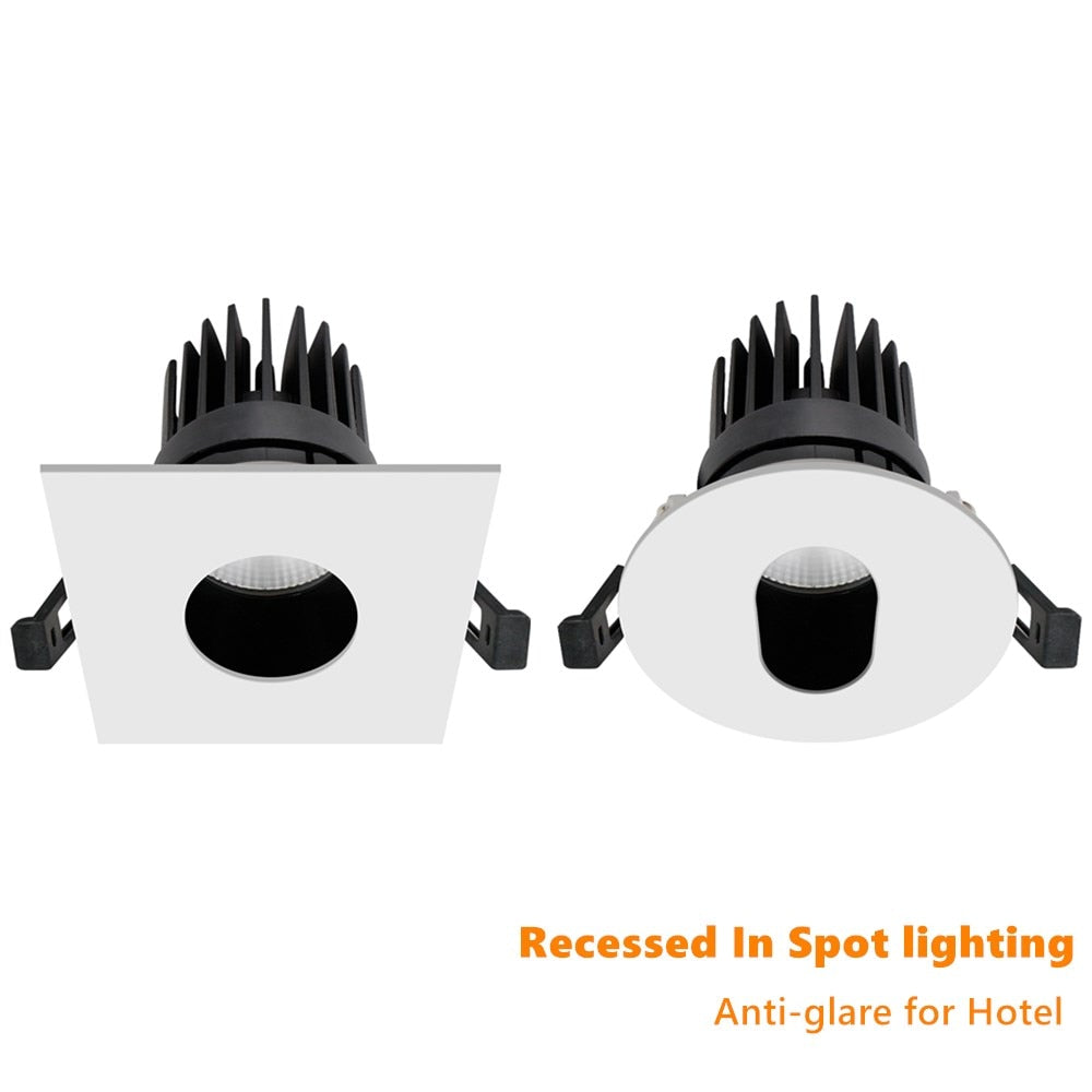 Recessed Downlight Aluminum Anti-glare Led Ceiling Lamp Square/Round 4 style Lighting For Hotel Living Room Stores Foyer 7W 10W