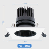 Recessed Downlight Aluminum Anti-glare Led Ceiling Lamp Square/Round 4 style Lighting For Hotel Living Room Stores Foyer 7W 10W