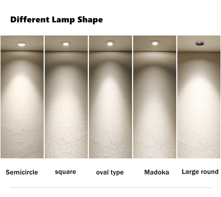 Recessed Downlight Aluminum Anti-glare Led Ceiling Lamp Square/Round 4 style Lighting For Hotel Living Room Stores Foyer 7W 10W