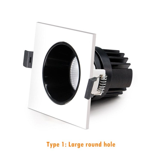 Recessed Downlight Aluminum Anti-glare Led Ceiling Lamp Square/Round 4 style Lighting For Hotel Living Room Stores Foyer 7W 10W