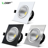High Bright Square COB Downlights Dimmable 7W 9W 12W 15W LED Recessed Ceiling Spot Lights for Indoor Bedroom Living room AC220V