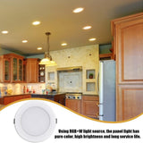 RGB+W LED Downlight Remote Control Recessed Round Ceiling Lamp 5W 10W Panel Light Ultra-thin Down Light Indoor Lighting 4 Mode