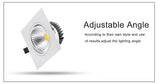 High Bright Square COB Downlights Dimmable 7W 9W 12W 15W LED Recessed Ceiling Spot Lights for Indoor Bedroom Living room AC220V