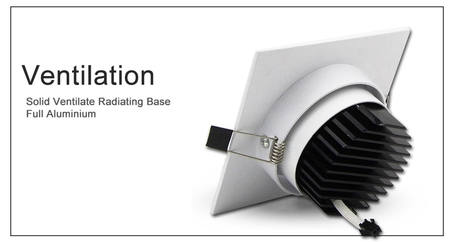 High Bright Square COB Downlights Dimmable 7W 9W 12W 15W LED Recessed Ceiling Spot Lights for Indoor Bedroom Living room AC220V