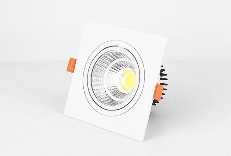 Square Dimmable Recessed COB LED Downlights  7W 9W 12W  LED Ceiling Spot Lights AC85-265V LED Ceiling Lamps Indoor Lighting