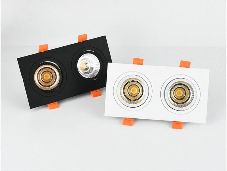 Square Dimmable Recessed COB LED Downlights  7W 9W 12W  LED Ceiling Spot Lights AC85-265V LED Ceiling Lamps Indoor Lighting