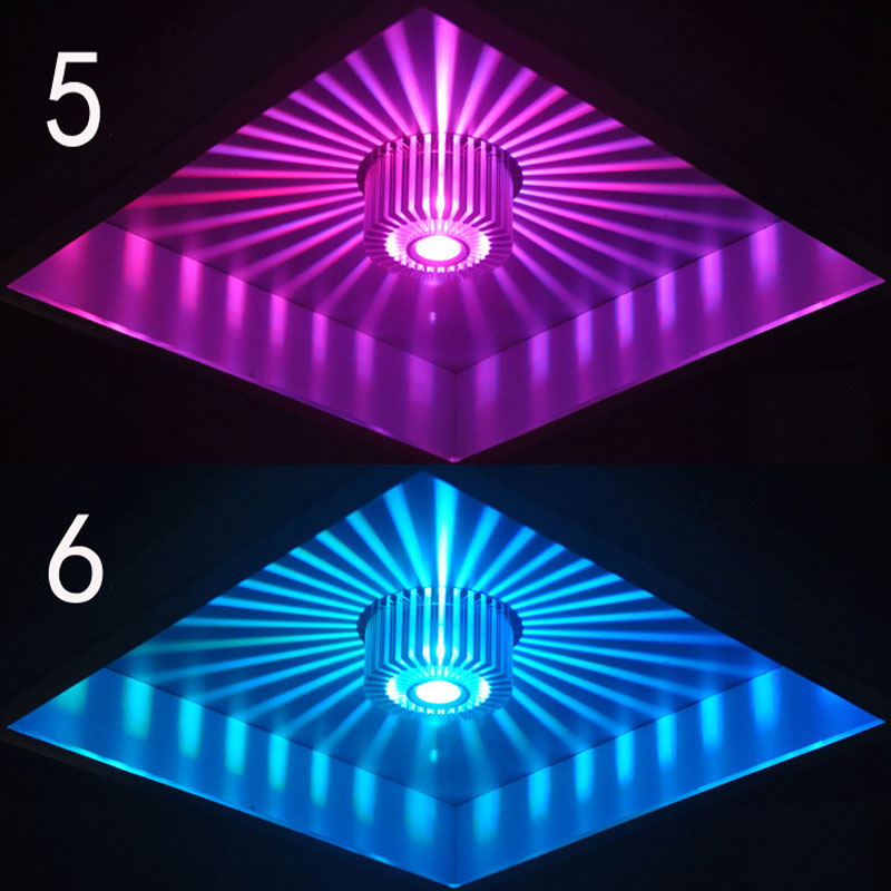 Modern LED Ceiling Light 3W LED Spot RGB Downlight Wall Sconce Art Gallery Decoration Front Balcony Lamp Porch Light Corridors