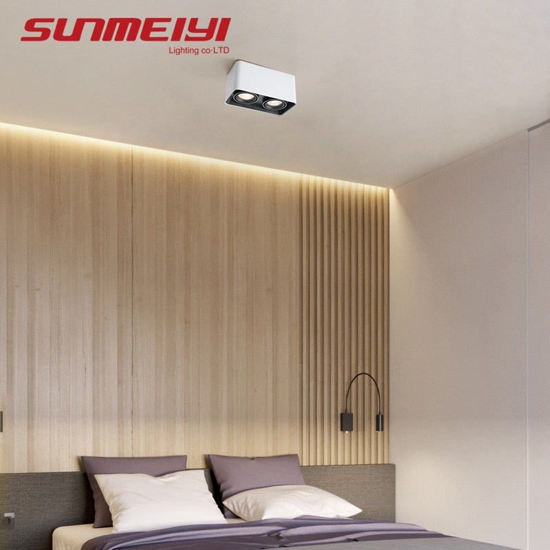 Adjustable Surface Mounted Square Downlight Daring Lamp Nordic Spot Light Ceiling Lamp Corridor Aisle Porch