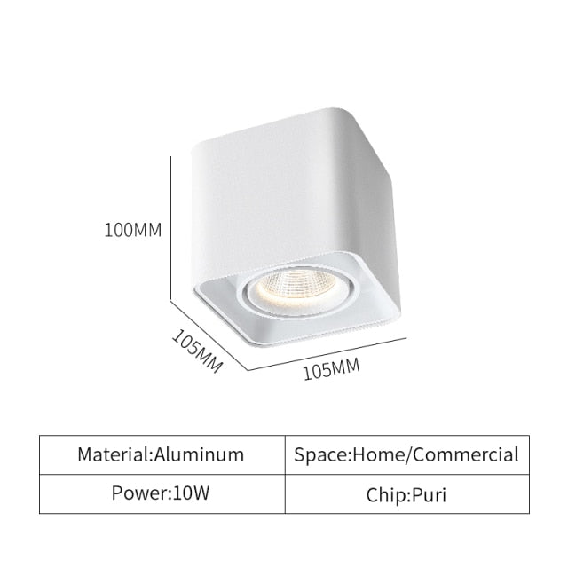 Adjustable Surface Mounted Square Downlight Daring Lamp Nordic Spot Light Ceiling Lamp Corridor Aisle Porch