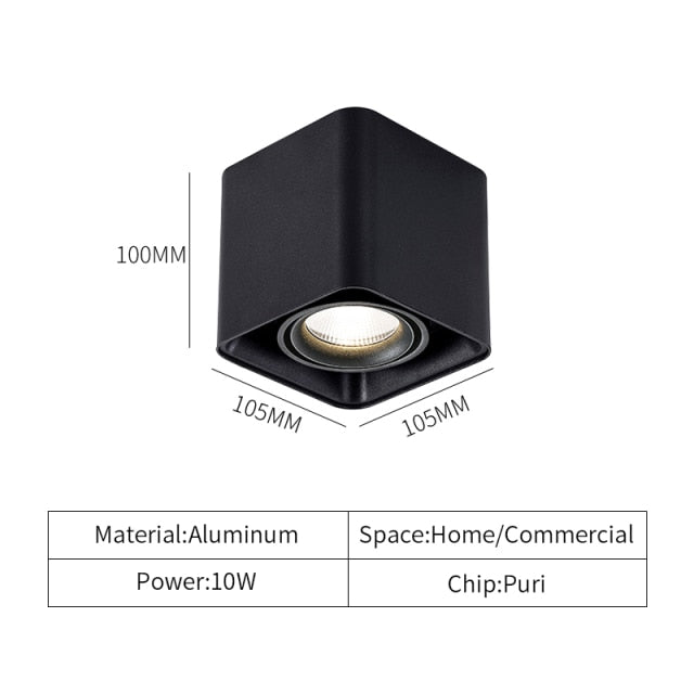 Adjustable Surface Mounted Square Downlight Daring Lamp Nordic Spot Light Ceiling Lamp Corridor Aisle Porch