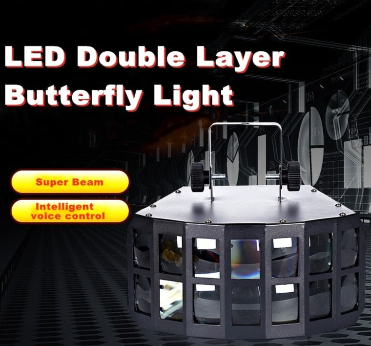 LED 2X15W RGBW 4IN1 DOUBLE LAYER DOWNLIGHT PROJECTION BUTTERFLY EFFECT LIGHT FOR KTV DJ DISCO PARTY LIGHTS