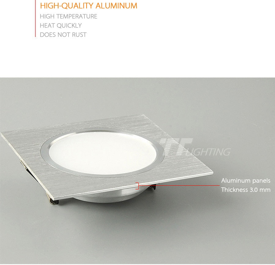 LED Ceiling Lamp 10PCS/Lot satin silver Cold/Warm White Epistar Recessed Cabinet light Downlight AC 230V 110V For Home Lighting