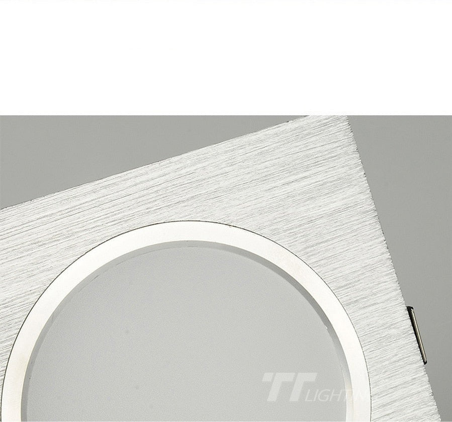 LED Ceiling Lamp 10PCS/Lot satin silver Cold/Warm White Epistar Recessed Cabinet light Downlight AC 230V 110V For Home Lighting