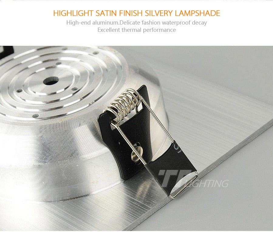 LED Ceiling Lamp 10PCS/Lot satin silver Cold/Warm White Epistar Recessed Cabinet light Downlight AC 230V 110V For Home Lighting