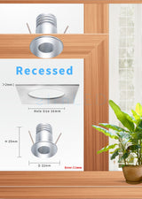 etrnLED Interior Led Spotlights Mini 12V 24V Recessed Ceiling Spot Lamp Hidden Stair Showcase Display Light with Connector 1W