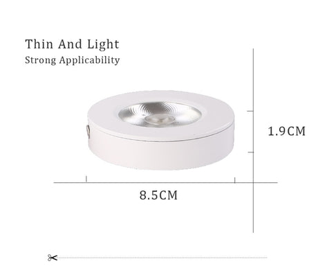 Ultrathin Surface Downlight Diameter 75mm 5W LED Downlight Golden Black White Alloy Body Cabinet Ceiling Spotlight
