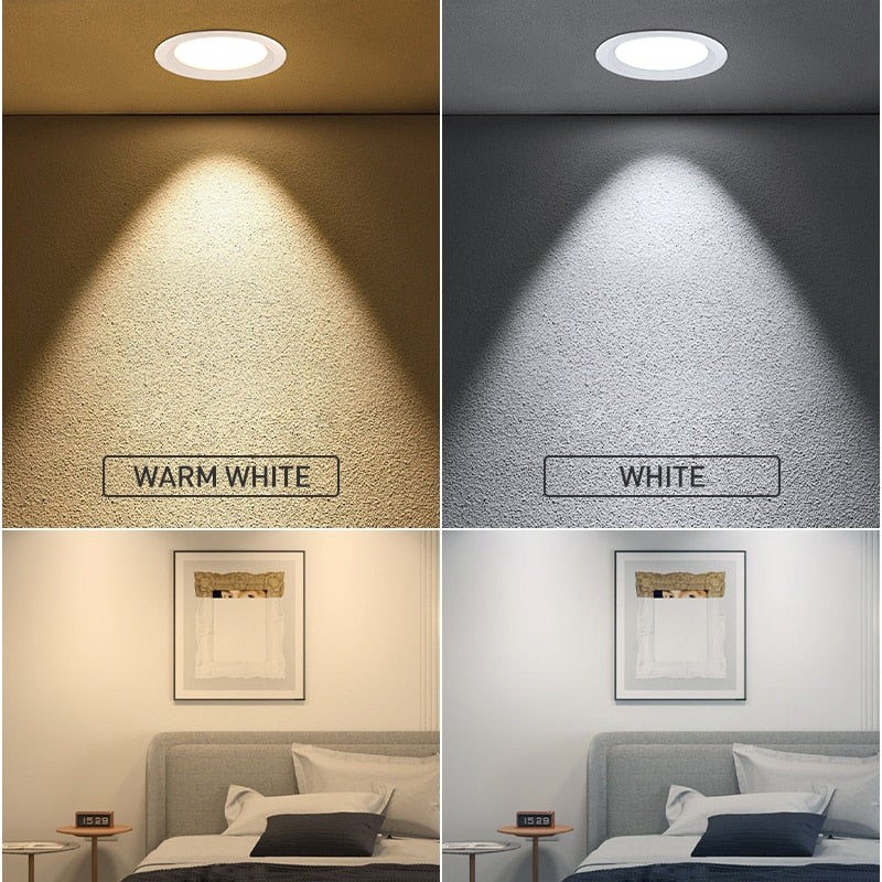 High Brightness LED Downlight Recessed Round Aluminum LED Ceiling Lamp 7W 10W 20W 30W 50W Warm Cold White AC220-240V Spotlights