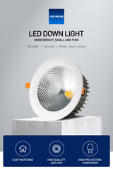 High Brightness LED Downlight Recessed Round Aluminum LED Ceiling Lamp 7W 10W 20W 30W 50W Warm Cold White AC220-240V Spotlights