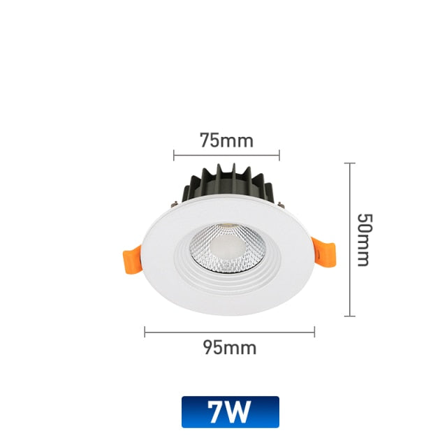 High Brightness LED Downlight Recessed Round Aluminum LED Ceiling Lamp 7W 10W 20W 30W 50W Warm Cold White AC220-240V Spotlights