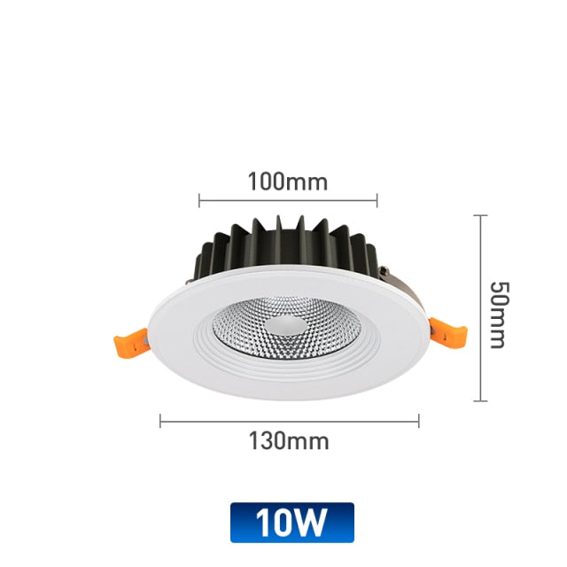 High Brightness LED Downlight Recessed Round Aluminum LED Ceiling Lamp 7W 10W 20W 30W 50W Warm Cold White AC220-240V Spotlights