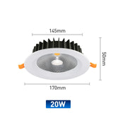 High Brightness LED Downlight Recessed Round Aluminum LED Ceiling Lamp 7W 10W 20W 30W 50W Warm Cold White AC220-240V Spotlights