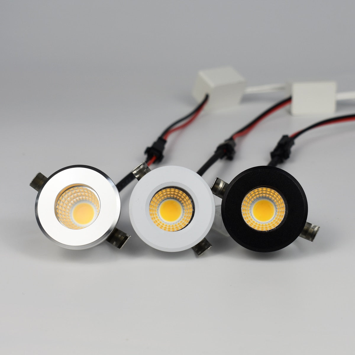 Mini LED Downlight Dimmable COB 3W Cut Hole 30mm Black White Silver Body AC12V 110V 220V Dust-proof Anti-fog