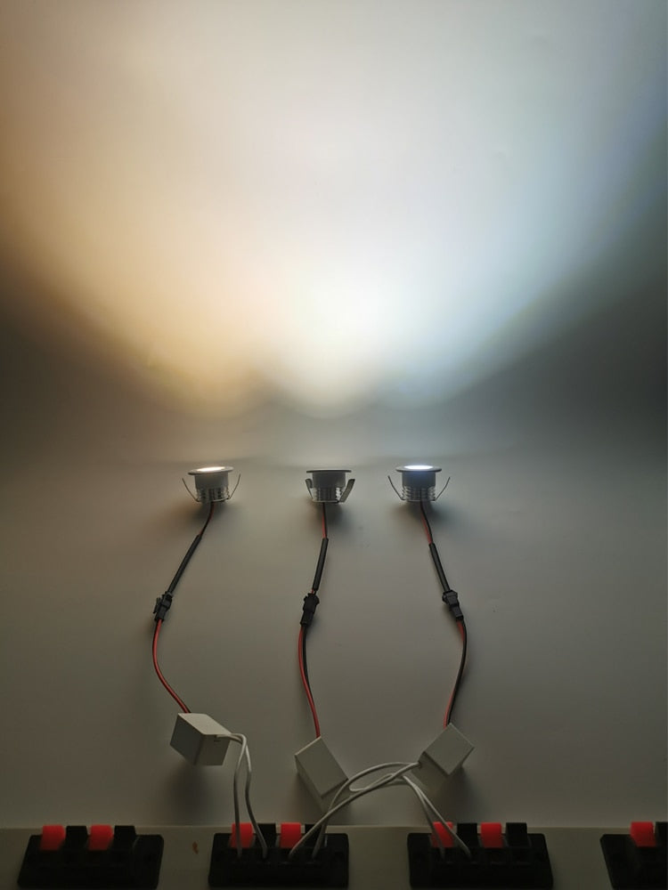 Mini LED Downlight Dimmable COB 3W Cut Hole 30mm Black White Silver Body AC12V 110V 220V Dust-proof Anti-fog