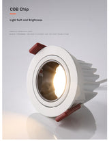 Tuya Led Smart Downlight Recessed Ceiling Lamp Zigbee Spot Lamp Angle Adjustable Aluminum Spot Led Light For Home Office Store