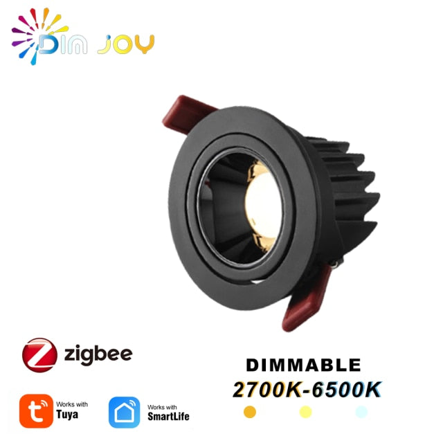 Tuya Led Smart Downlight Recessed Ceiling Lamp Zigbee Spot Lamp Angle Adjustable Aluminum Spot Led Light For Home Office Store