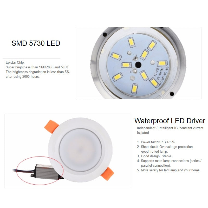 LED 10pcs/pack Outdoor Downlight led Spot IP65 Fire Rated Lamp 5W 7W 9W Die- Cast Design for sauna steam bath kitchen bathroom eaves