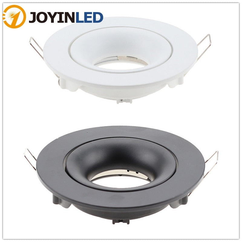 Cutout 90mm Black White Adjustable LED Spot Light Frame Holder GU10 MR16 Retrofit Kit Round Square Led Downlight Fixture Fitting