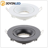 Cutout 90mm Black White Adjustable LED Spot Light Frame Holder GU10 MR16 Retrofit Kit Round Square Led Downlight Fixture Fitting