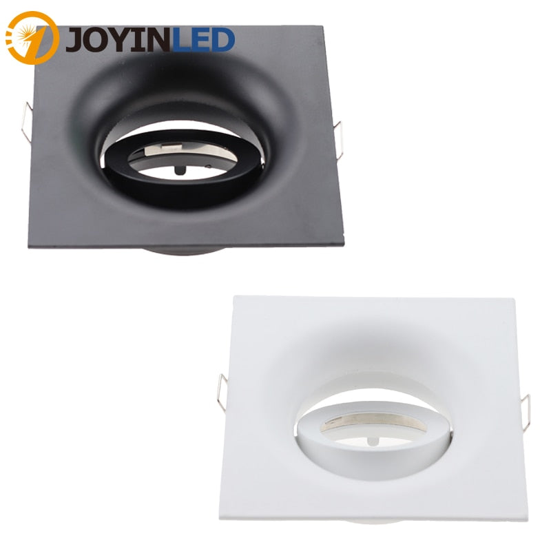 Cutout 90mm Black White Adjustable LED Spot Light Frame Holder GU10 MR16 Retrofit Kit Round Square Led Downlight Fixture Fitting