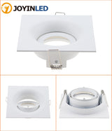 Cutout 90mm Black White Adjustable LED Spot Light Frame Holder GU10 MR16 Retrofit Kit Round Square Led Downlight Fixture Fitting
