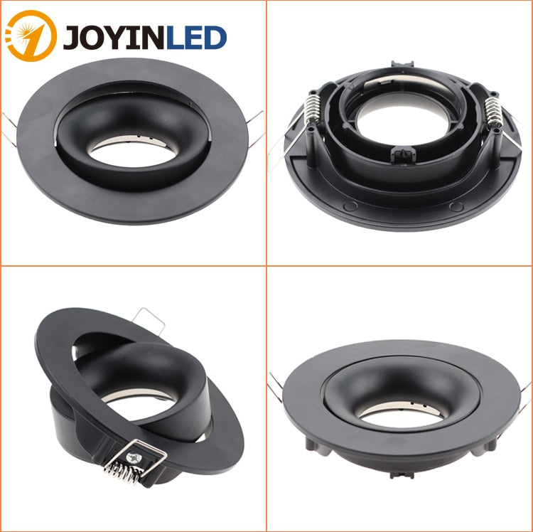 Cutout 90mm Black White Adjustable LED Spot Light Frame Holder GU10 MR16 Retrofit Kit Round Square Led Downlight Fixture Fitting