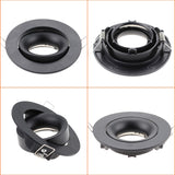 Cutout 90mm Black White Adjustable LED Spot Light Frame Holder GU10 MR16 Retrofit Kit Round Square Led Downlight Fixture Fitting