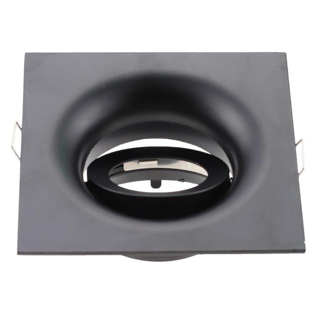Cutout 90mm Black White Adjustable LED Spot Light Frame Holder GU10 MR16 Retrofit Kit Round Square Led Downlight Fixture Fitting