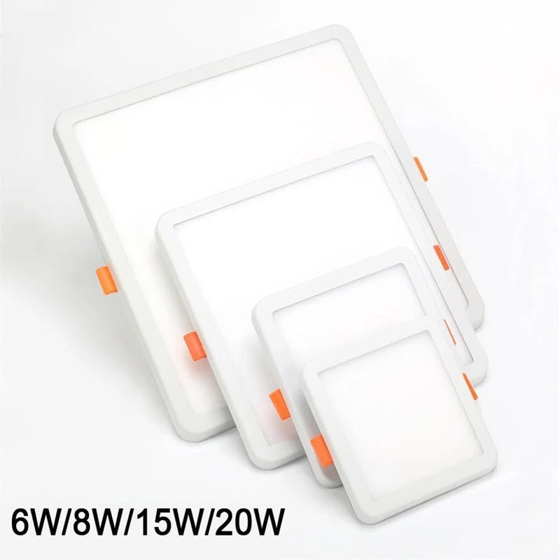 LED Panel Lights Ultra thin Ceiling Downlight 6W 8W 15W 20W Square/ Round Panel Light AC85-265V With LED Driver