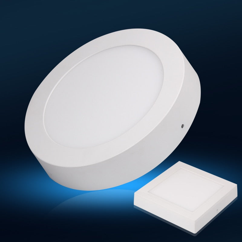 LED 12V 24V Surface Mounted Panel Light 6w 12w 18w 24w Round Square Indoor Ceiling Downlight White