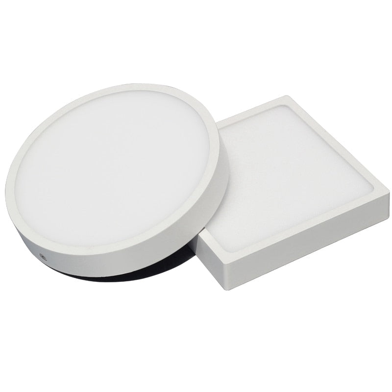 LED 12V 24V Surface Mounted Panel Light 6w 12w 18w 24w Round Square Indoor Ceiling Downlight White