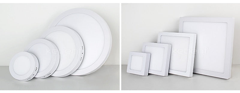 LED 12V 24V Surface Mounted Panel Light 6w 12w 18w 24w Round Square Indoor Ceiling Downlight White