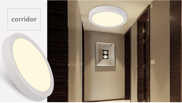 LED 12V 24V Surface Mounted Panel Light 6w 12w 18w 24w Round Square Indoor Ceiling Downlight White