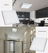 LED 12V 24V Surface Mounted Panel Light 6w 12w 18w 24w Round Square Indoor Ceiling Downlight White