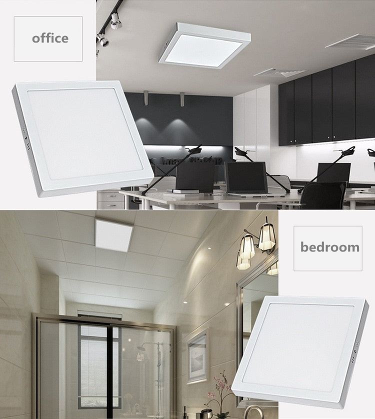 LED 12V 24V Surface Mounted Panel Light 6w 12w 18w 24w Round Square Indoor Ceiling Downlight White