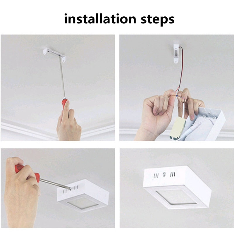 LED 12V 24V Surface Mounted Panel Light 6w 12w 18w 24w Round Square Indoor Ceiling Downlight White