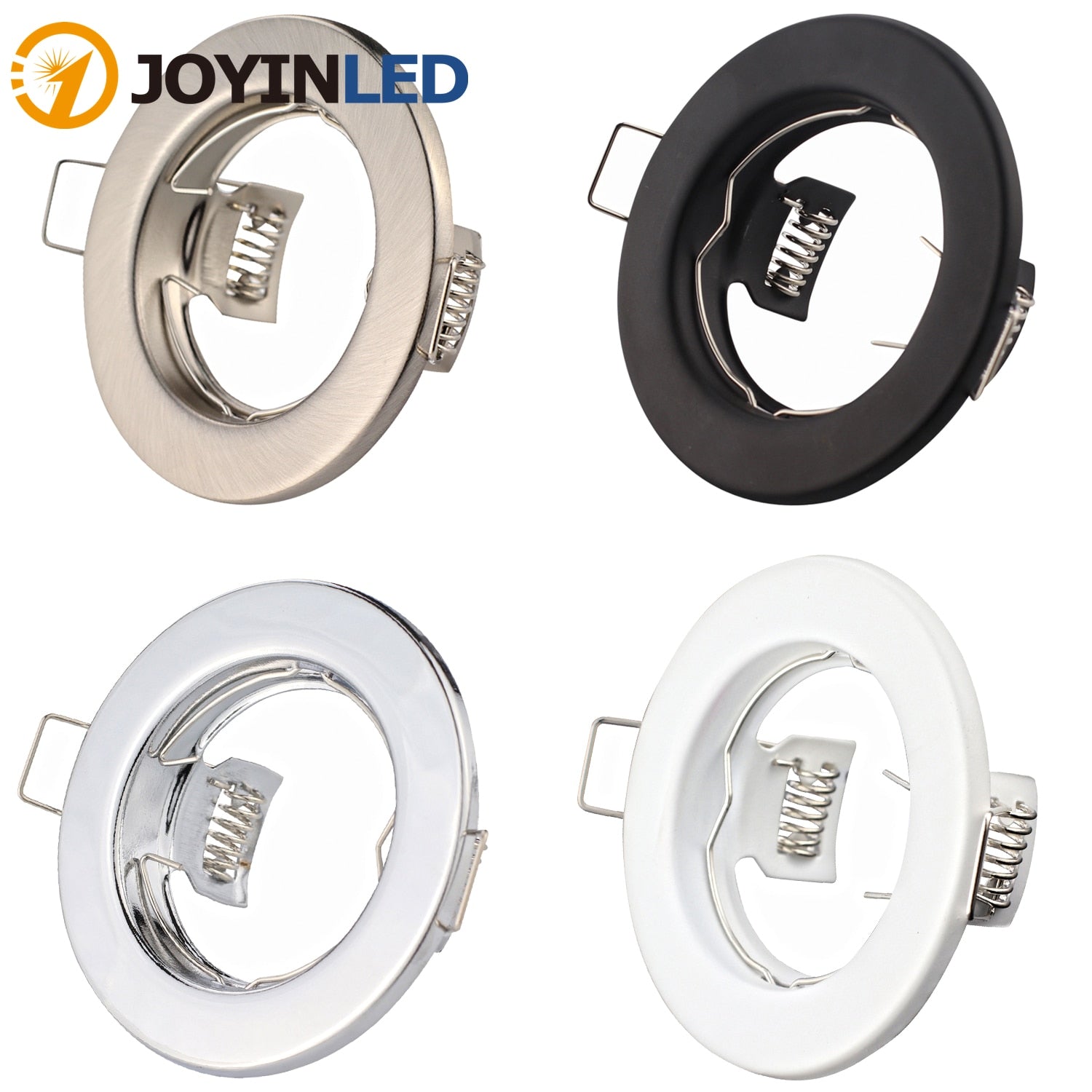 Round Metal Recessed LED Ceiling Light Frames MR16 GU10 10pcs Bulb Fixtures Downlight Holder GU10 Spot Light Fitting For Housing