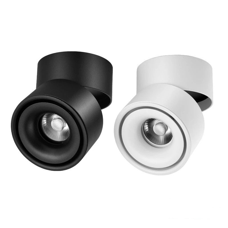 Dimmable COB LED Downlights Surface Mounted LED Ceiling Lamps 7W/10W/15W/18W Foldable And 360° Rotatable Background Spot lights