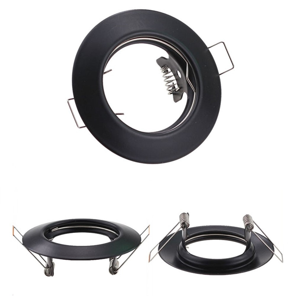 Black White Round Recessed LED Ceiling Light Frame MR16 GU10 Bulb Fixture Downlight Holder GU10 Spot Light Fitting For Housing